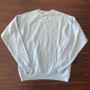 Eco smart-Hanes crew neck sweatshirt. Color baby blue. Size-medium.